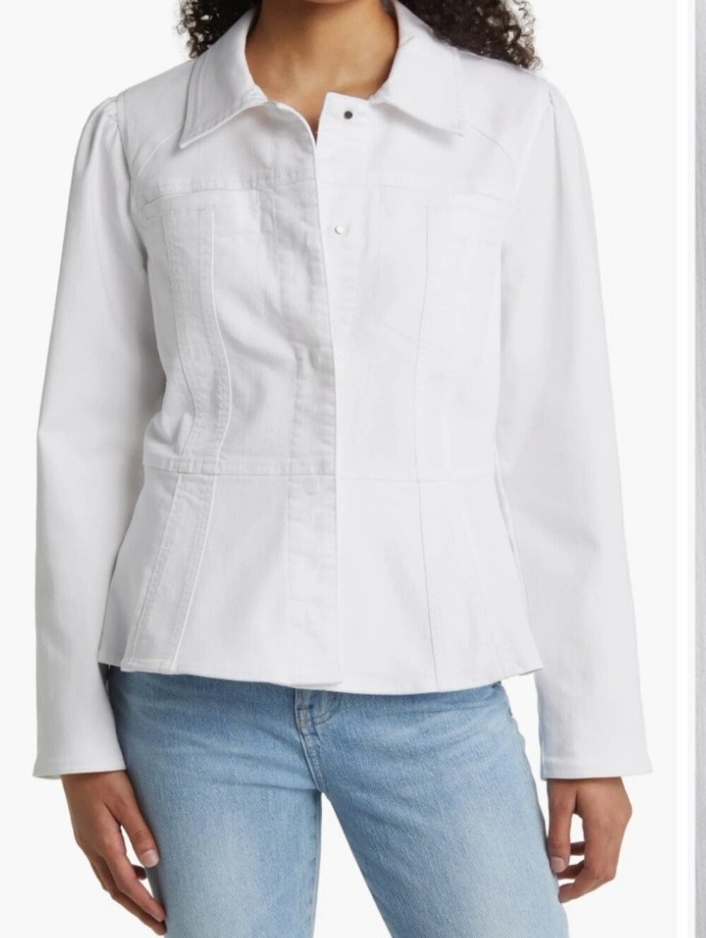 Wit & Wisdom Optic White Button-Front Jean Jacket - Picture 3 of 4